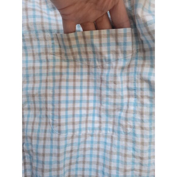 Alan Flusser Plaid Long Sleeve Collared Button Down Size XL Classic Office Wear - Picture 3 of 7